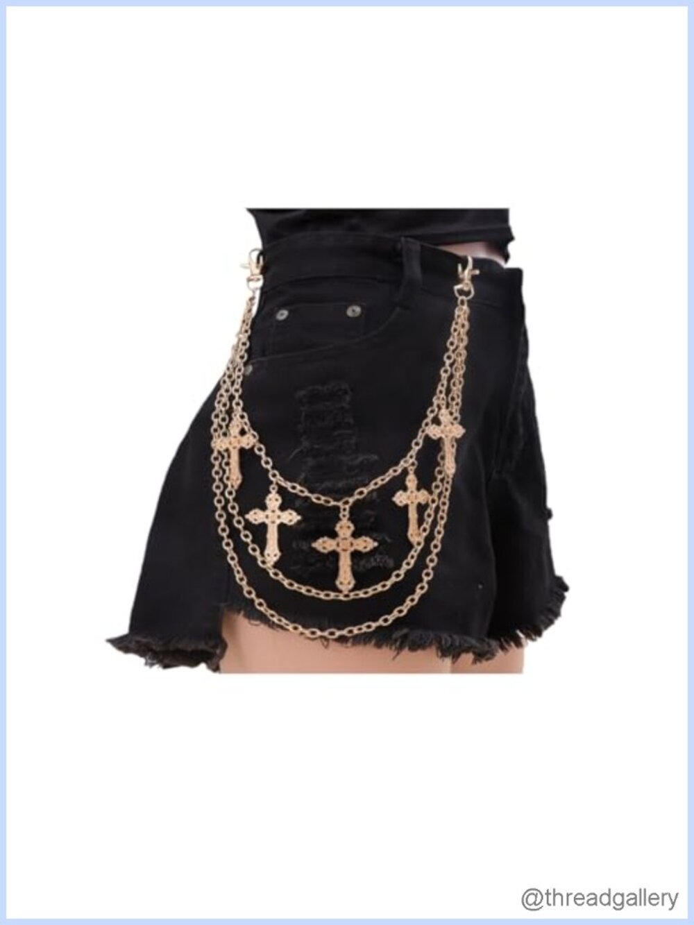 Punk Cross Pants Chain 20" Alloy Jean Pocket Hip Hop Y2K